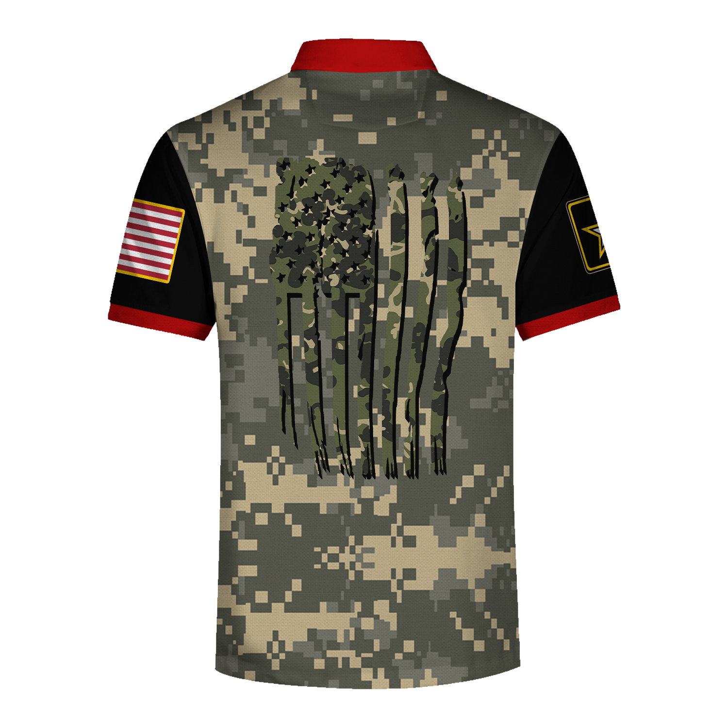 YMskins Polo Shirt US Army What Is A Click In The Army USA Camouflage Flag Classic Army 3D Apparel