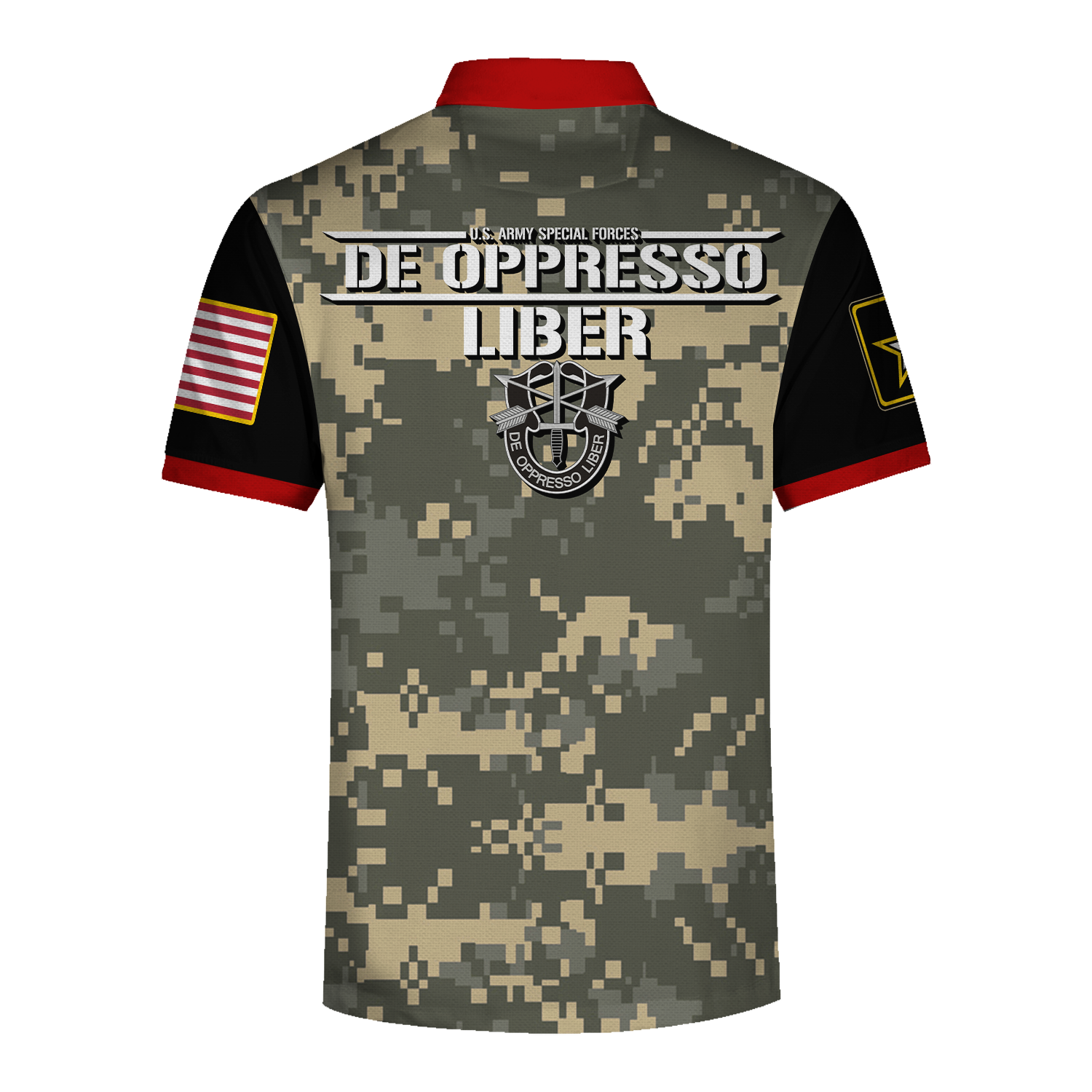 YMskins Polo Shirt US Army Specialist Forces De Oppresso Liber Army 3D Apparel