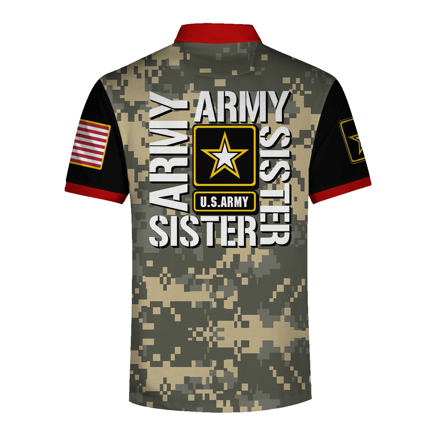 YMskins Polo Shirt US Army Army Sister 3D Apparel