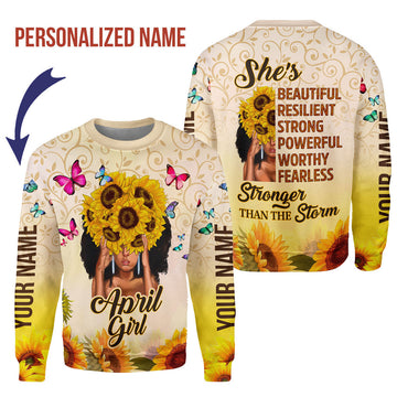 YMskins Personalized Ugly Sweater April Girl All Over Printed
