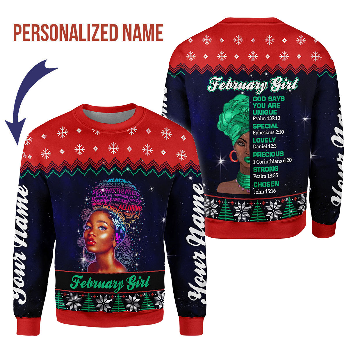 YMskins Personalized Tops February Girl All Over Printed