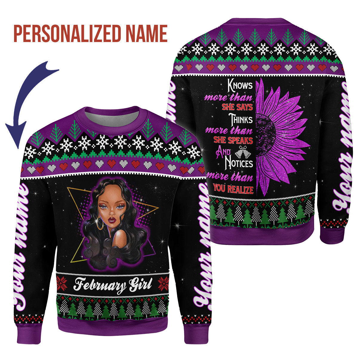 YMskins Personalized Tops February Girl All Over Printed