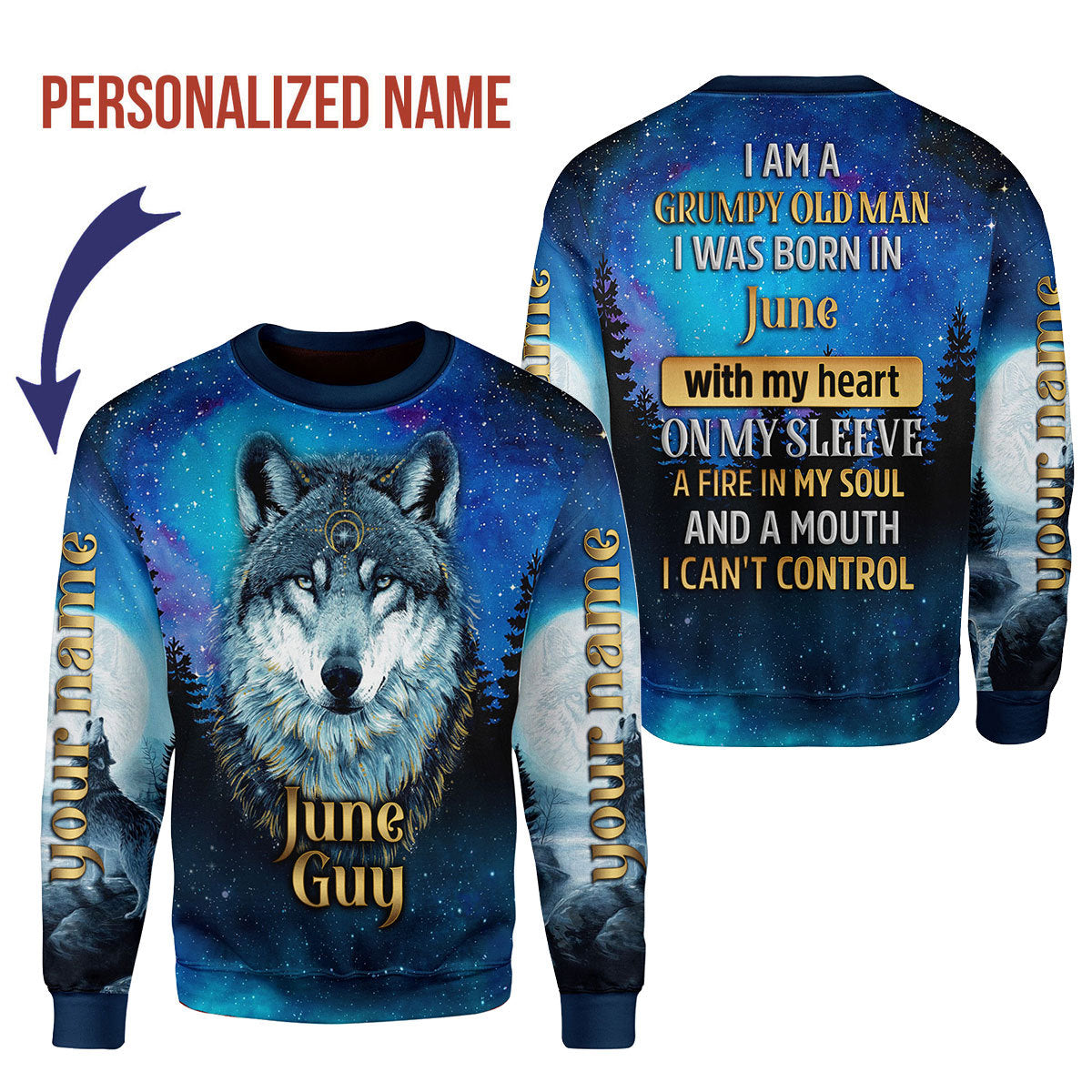YMskins Personalized Ugly Sweater I Was Born In June All Over Printed