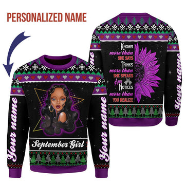 YMskins Personalized Sweatshirt September Girl All Over Printed