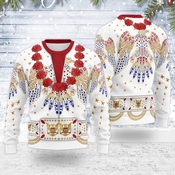 MakerHuman Elvis The Aloha Eagle from Hawaii Christmas Wool Sweater