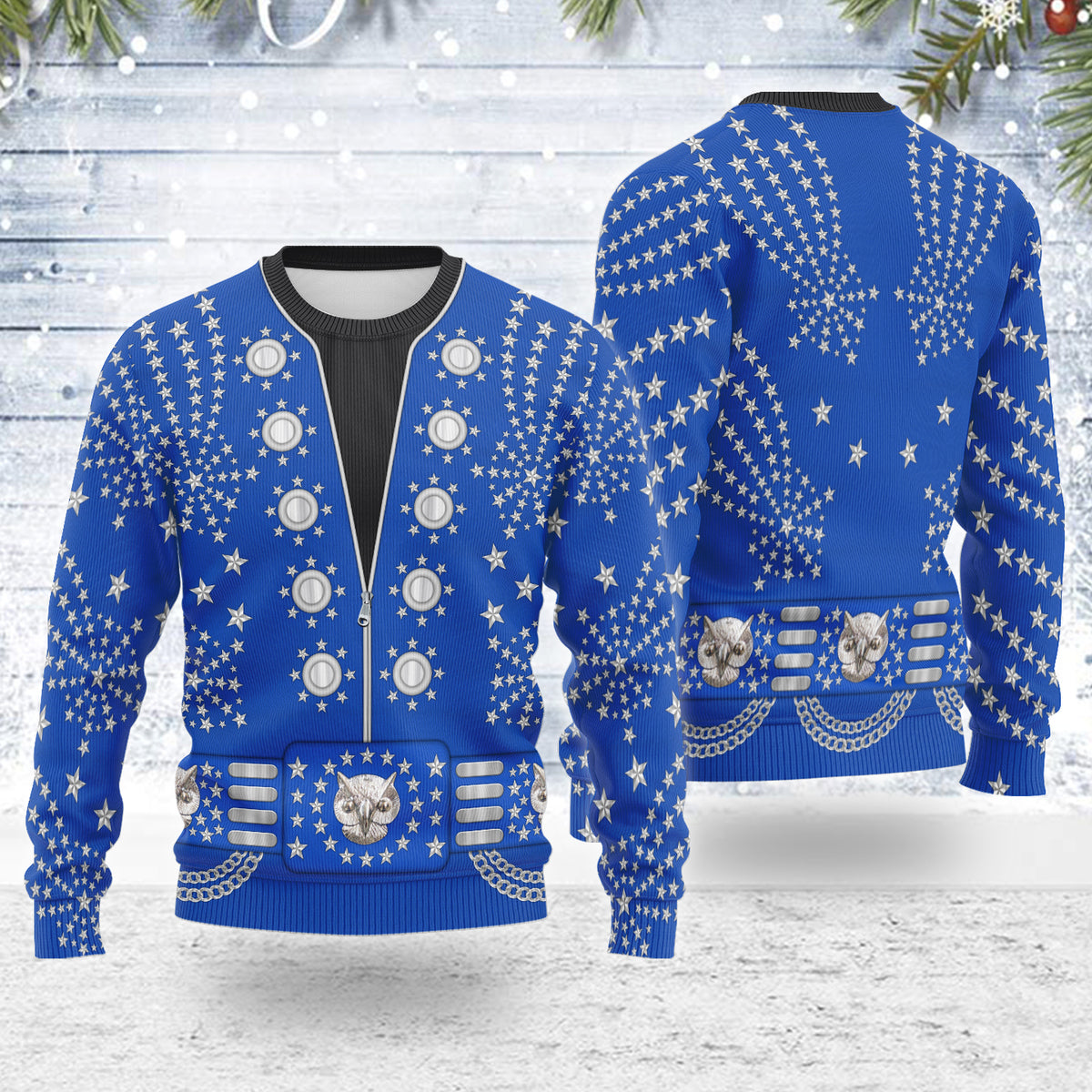 MakerHuman Elvis Owl Christmas Wool Sweater