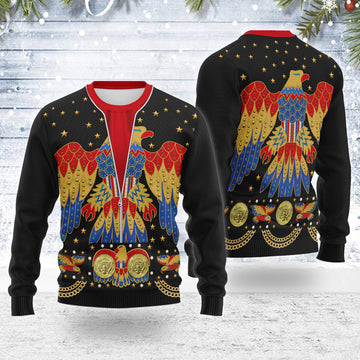 MakerHuman Eagle Elvis Black Christmas Wool Sweater