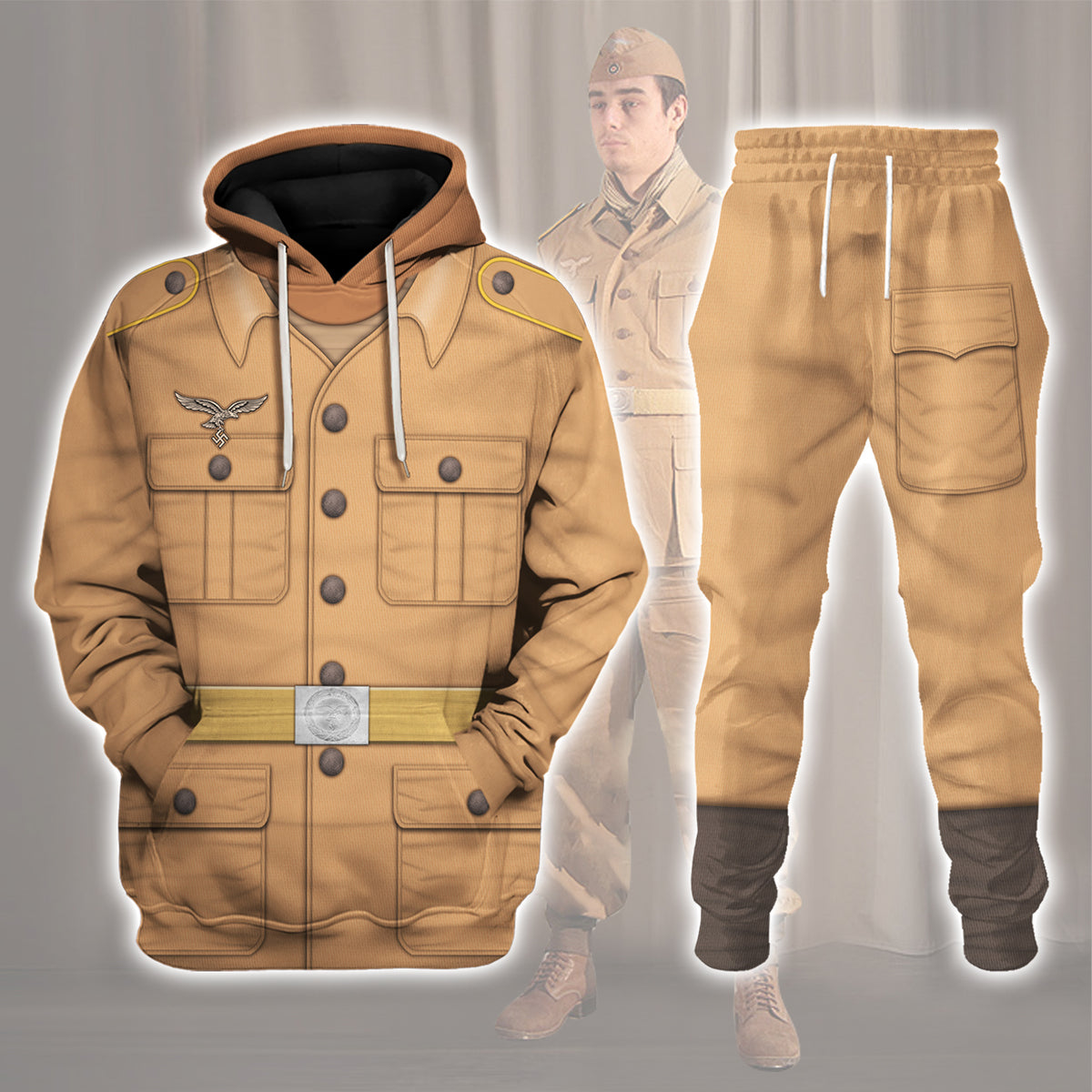 YMskins Luftwaffe Tropical Uniform- Private- Basic Uniform Costume Hoodie Sweatshirt T-Shirt Tracksuit Historical American-Inspired Apparel