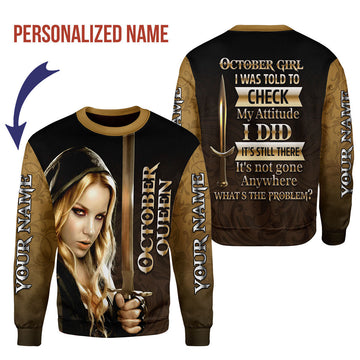YMskins Personalized Ugly Sweater I'm An October Girl All Over Printed