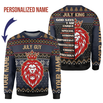 YMskins Personalized Ugly Sweater  July Guy All Over Printed