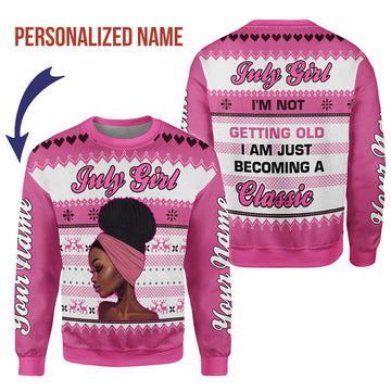 YMskins Personalized Ugly Sweater July Girl All Over Printed