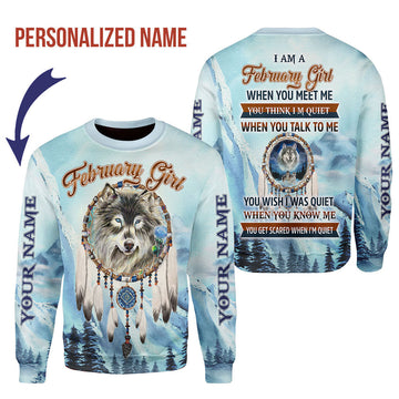 YMskins Personalized Tops I Am A February Girl All Over Printed
