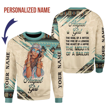 YMskins Personalized Ugly Sweater August Girl All Over Printed