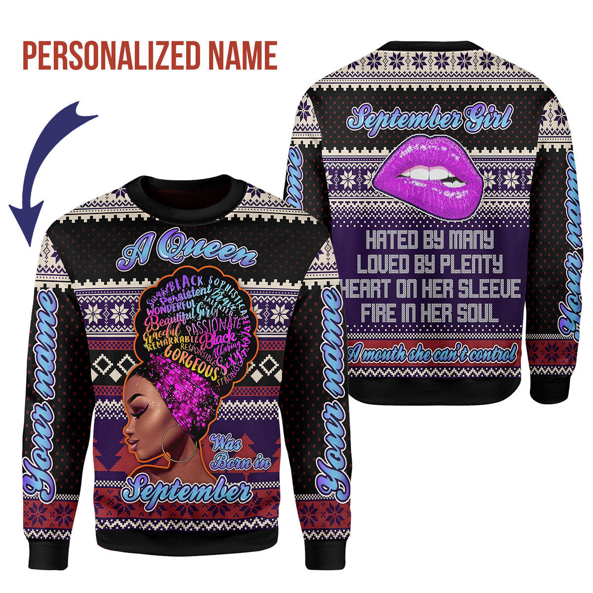 YMskins Personalized Tops A Queen Was Born In September All Over Printed
