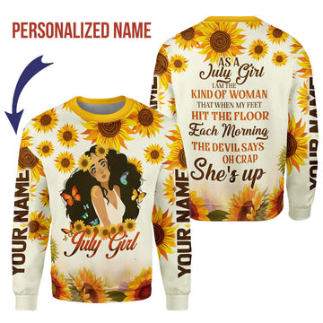 YMskins Personalized Ugly Sweater July Girl All Over Printed