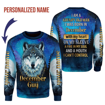 YMskins Personalized Ugly Sweater I Was Born In December All Over Printed