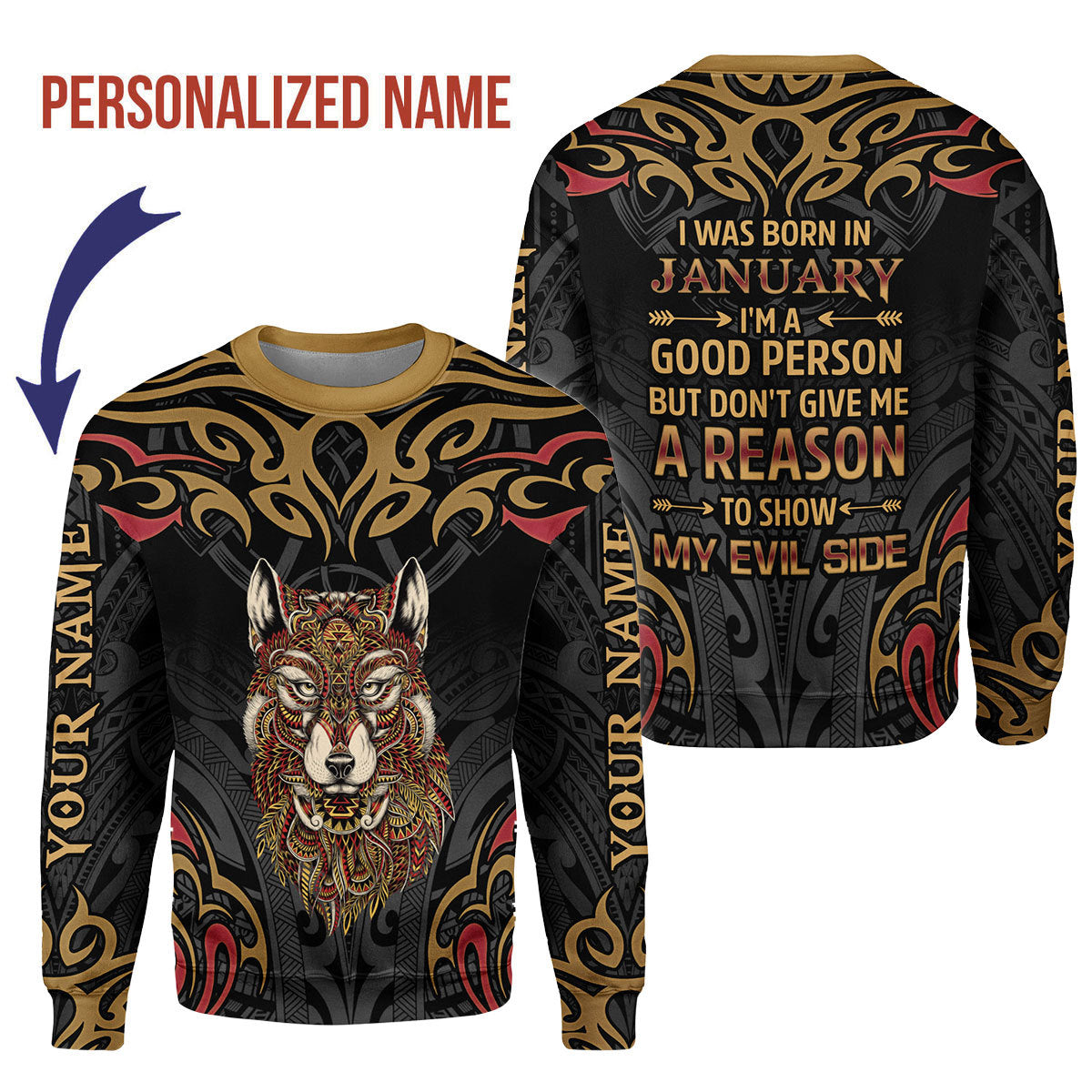 YMskins Personalized Tops January Guy All Over Printed