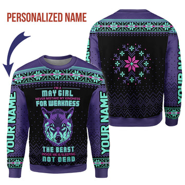YMskins Personalized Ugly Sweater May Girl All Over Printed