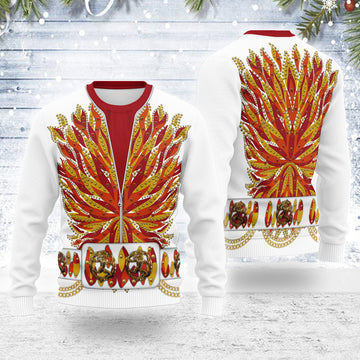 MakerHuman Elvis Flame Christmas Wool Sweater