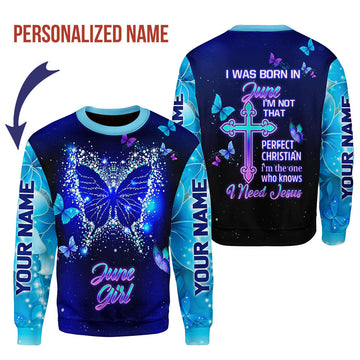 YMskins Personalized Ugly Sweater June Girl All Over Printed