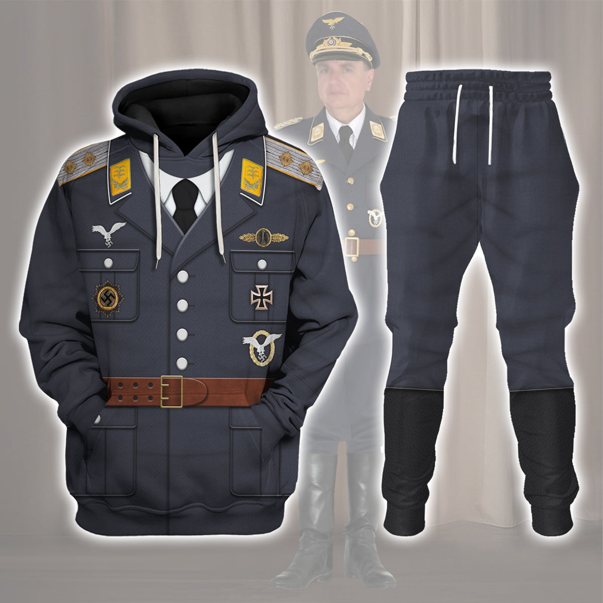 YMskins Service Uniform Of A German Air Force (Luftwaffe) Captain Costume Hoodie Sweatshirt T-Shirt Tracksuit