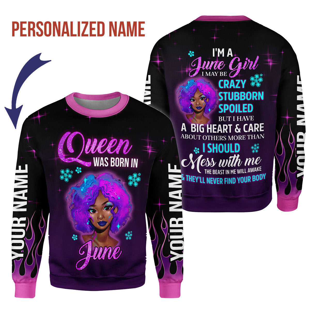 YMskins Personalized Tops Queen Was Born In June All Over Printed