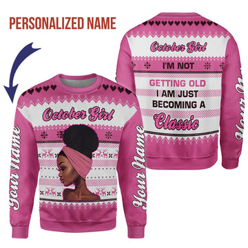 YMskins Personalized Sweatshirt October Girl All Over Printed