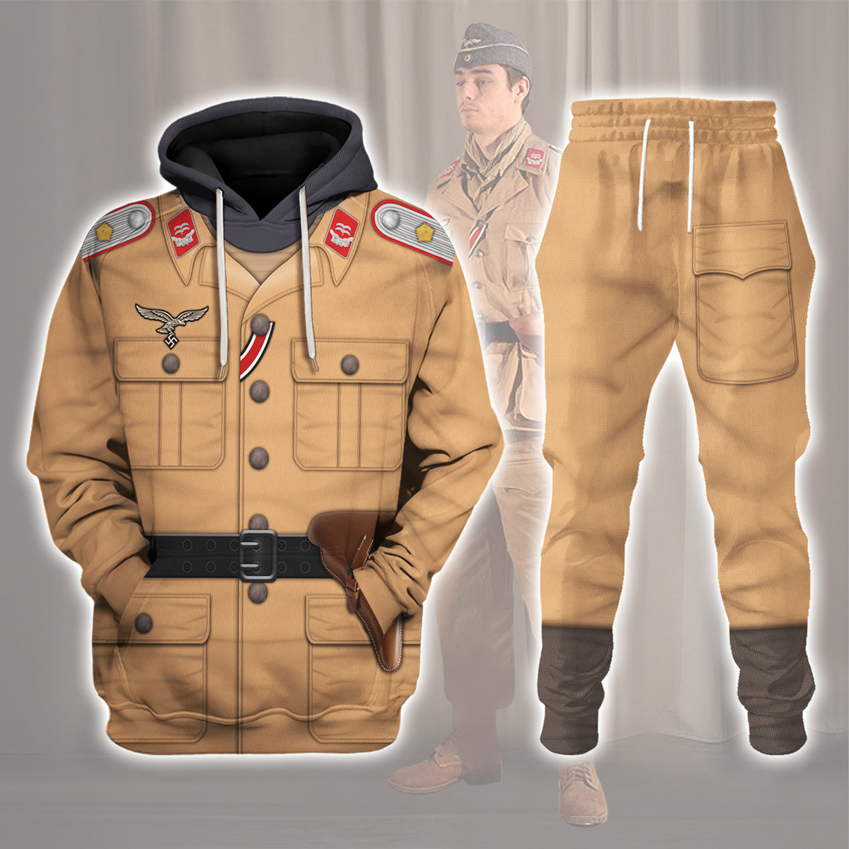 YMskins Luftwaffe Tropical Uniform- Artillery Lieutenant Costume Hoodie Sweatshirt T-Shirt Tracksuit Historical American-Inspired Apparel