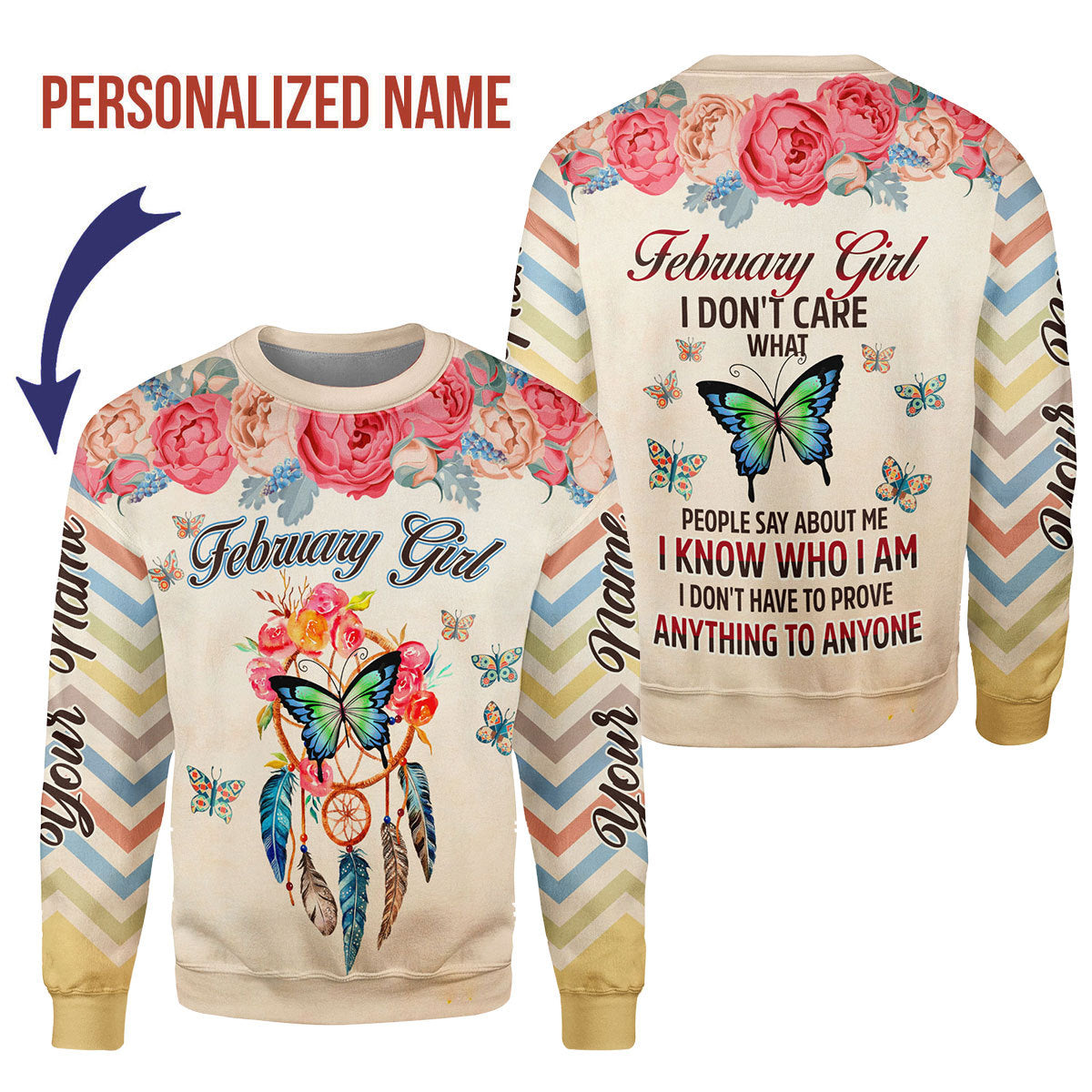 YMskins Personalized Tops February Girl All Over Printed