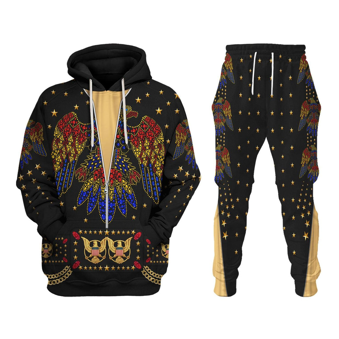 Gearhomie Elvis EAGLE Black Costume Hoodie Sweatshirt T-Shirt Sweatpants - Gearhomie.com