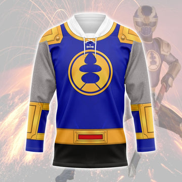 MakerHuman Navy Ranger Power Rangers Ninja Storm Hockey Jersey Sweatpants