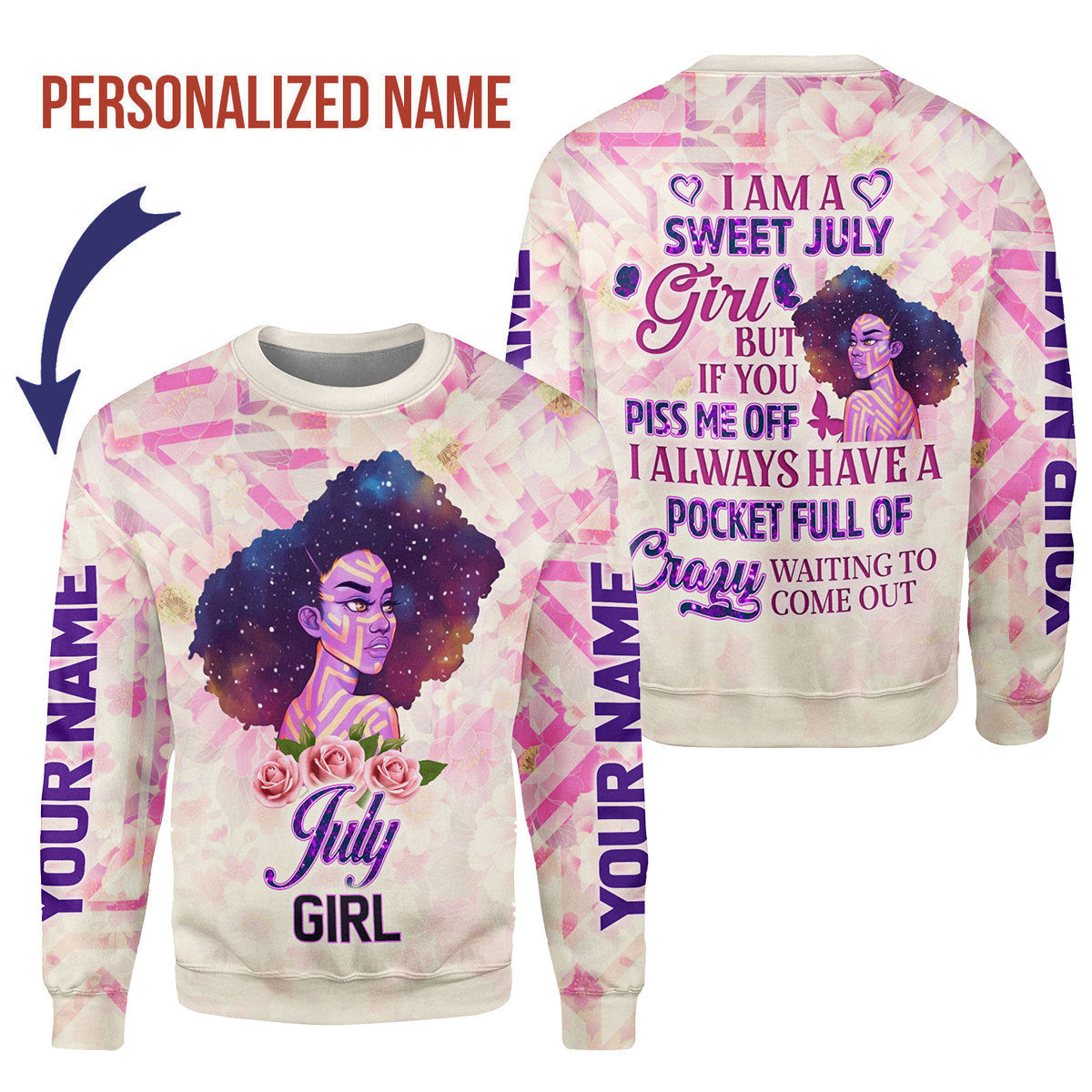 YMskins Personalized Tops July Girl All Over Printed