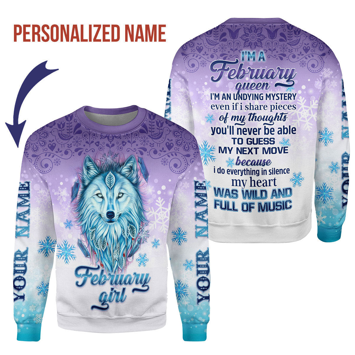 YMskins Personalized Tops I'm A February Queen All Over Printed