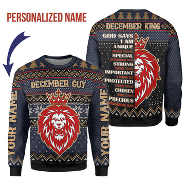YMskins Personalized Ugly Sweater December King All Over Printed