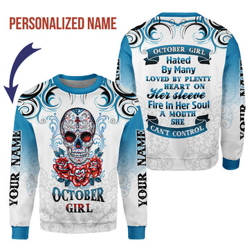 YMskins Personalized Ugly Sweater October Girl All Over Printed