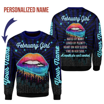 YMskins Personalized Tops February Girl Blue All Over Printed