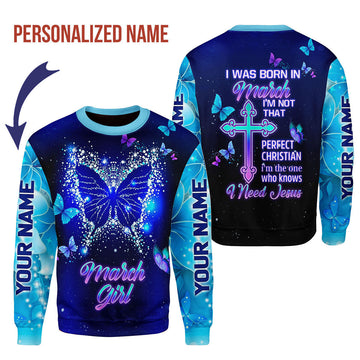 YMskins Personalized Ugly Sweater March Girl All Over Printed