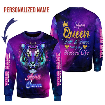 YMskins Personalized Ugly Sweater April Queen All Over Printed