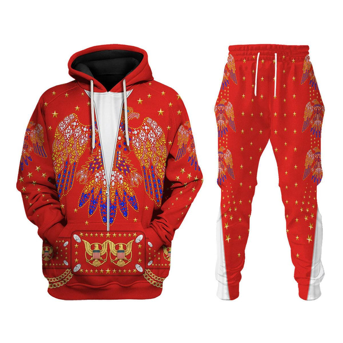 Gearhomie Elvis EAGLE Red Costume Hoodie Sweatshirt T-Shirt Sweatpants - Gearhomie.com