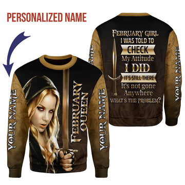 YMskins Personalized Ugly Sweater February Girl I'm A February Girl All Over Printed