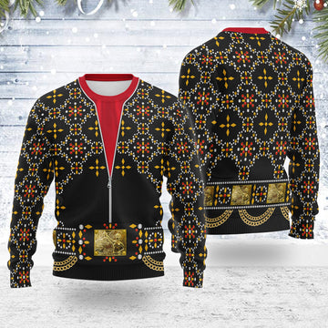 MakerHuman Elvis Black Conquistador Christmas Wool Sweater