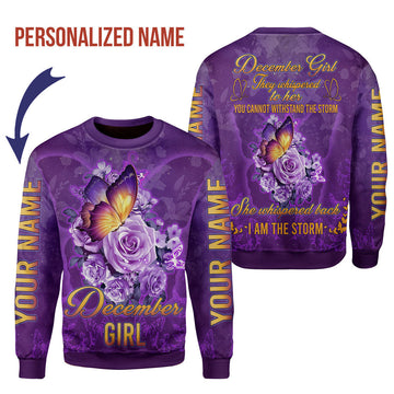 YMskins Personalized Ugly Sweater December Girl All Over Printed