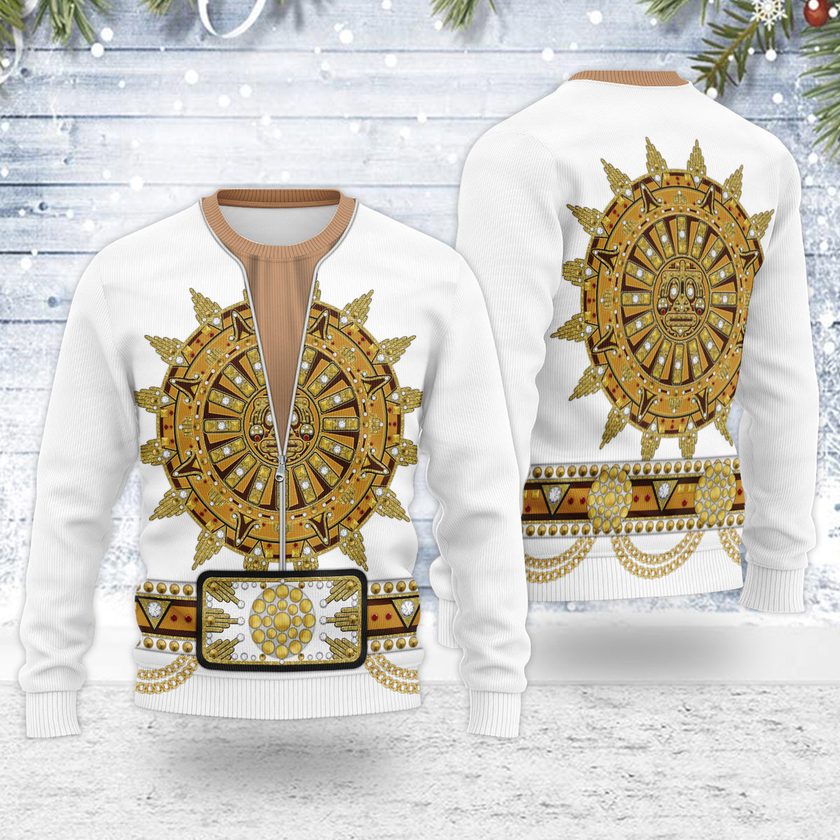 MakerHuman Elvis Sun Dial Christmas Wool Sweater