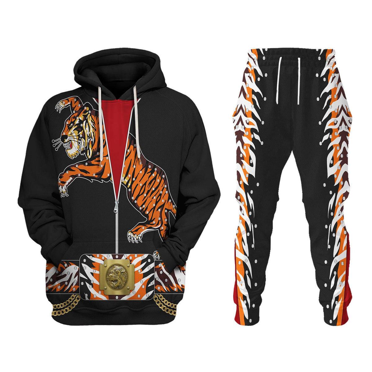 Elvis Presley Tiger Black Costume Hoodie Sweatshirt T-Shirt Sweatpants