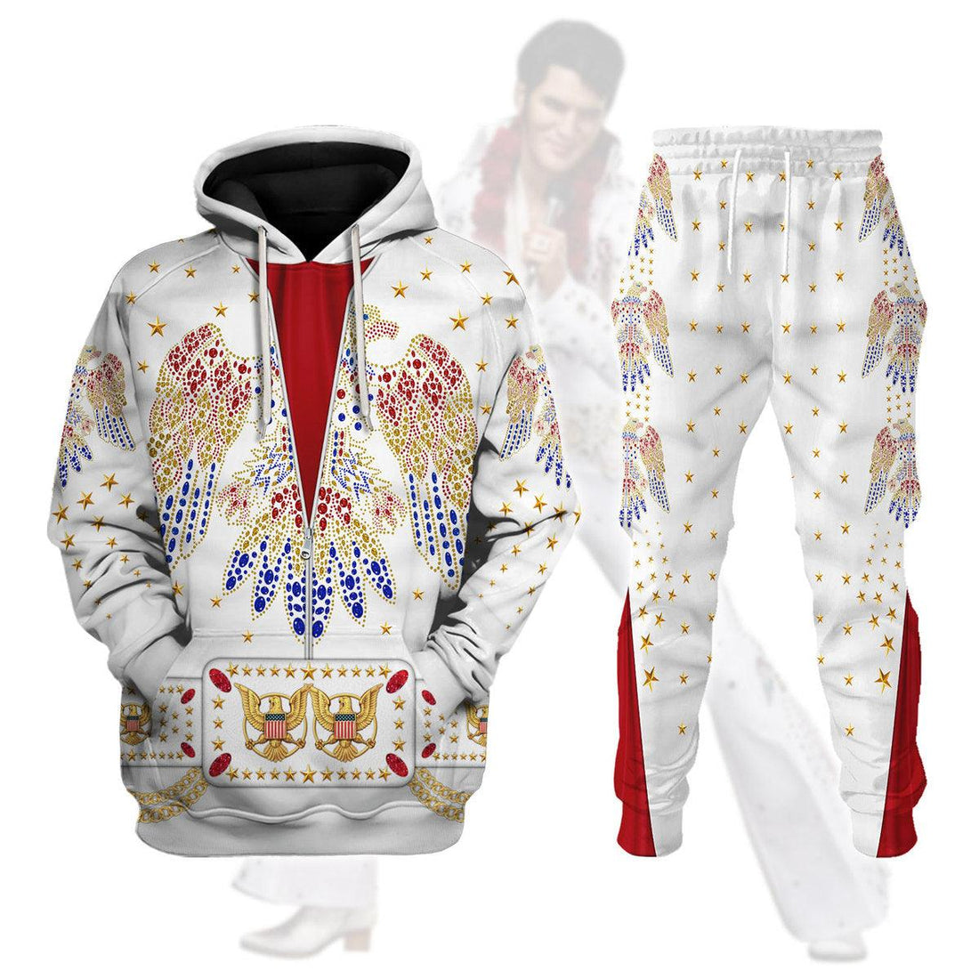 Gearhomie Elvis Aloha Costume from Hawaii Hoodie Sweatshirt T-Shirt Sweatpants - DucG