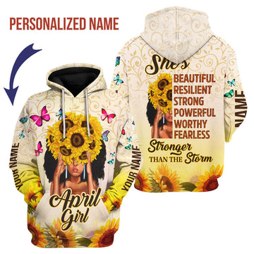 YMskins Personalized Hoodie April Girl All Over Printed