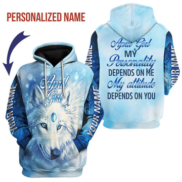YMskins Personalized Hoodie April Girl All Over Printed