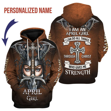YMskins Personalized Hoodie April Girl All Over Printed