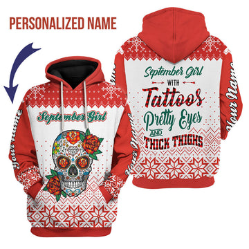YMskins Personalized Hoodie September Girl All Over Printed