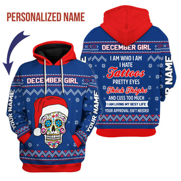 YMskins Personalized Hoodie December Girl I Am Who I Am All Over Printed